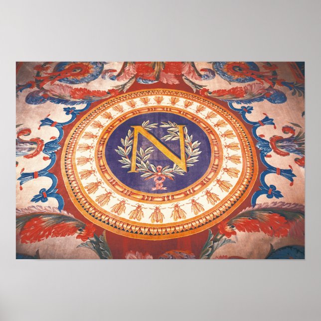 Detail of a rug with the 'N' of Napoleon I Poster (Front)