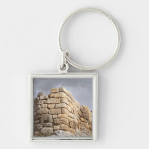 Detail of a stone wall key ring