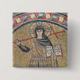 Detail of a Warrior Christ 15 Cm Square Badge