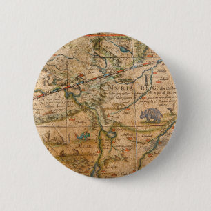 Detail of Africa from a Globe 6 Cm Round Badge