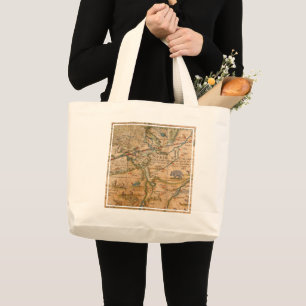 Detail of Africa from a Globe Large Tote Bag
