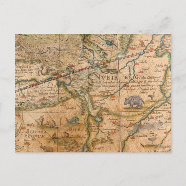 Detail of Africa from a Globe Postcard (Front)