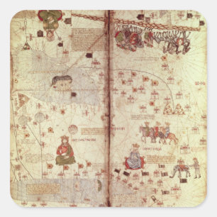 Detail of Asia from the Catalan Square Sticker