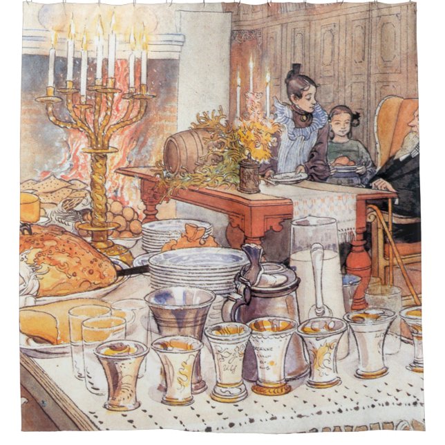 Detail Of Christmas Eve - Carl Larsson 1906 Shower Curtain (Front)