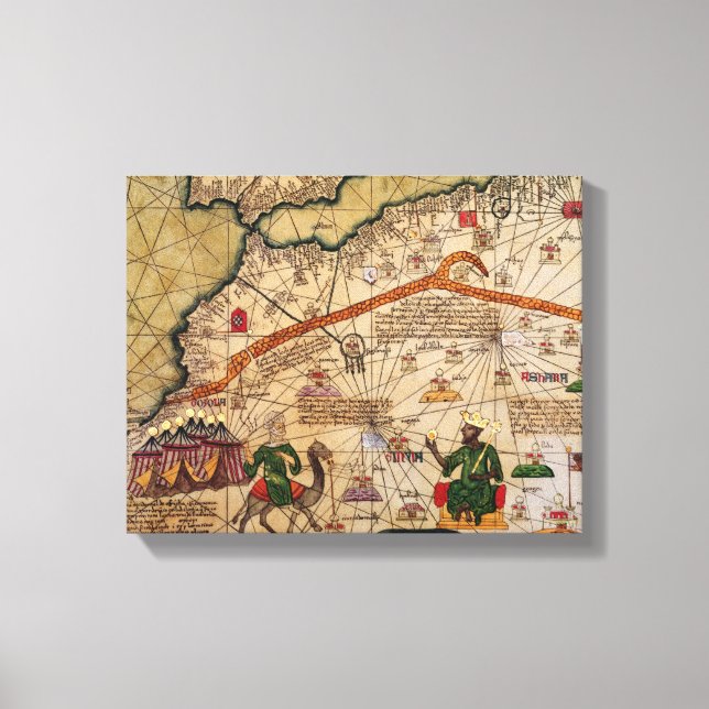 Detail of Copy of a Catalan Map of Europe Canvas Print (Front)