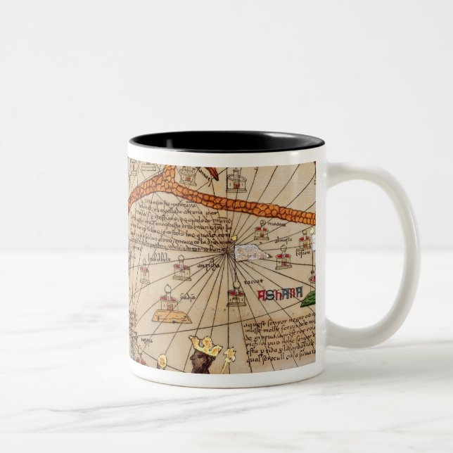 Detail of Copy of a Catalan Map of Europe Two-Tone Coffee Mug (Right)