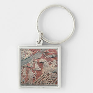 Detail of figures illustrating a saga key ring