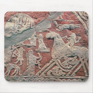 Detail of figures illustrating a saga mouse mat