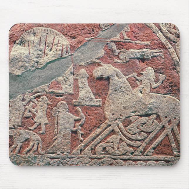 Detail of figures illustrating a saga mouse mat (Front)
