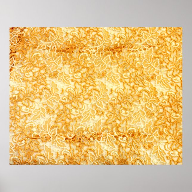 Detail of gold lace pattern fabric of cloth poster (Front)