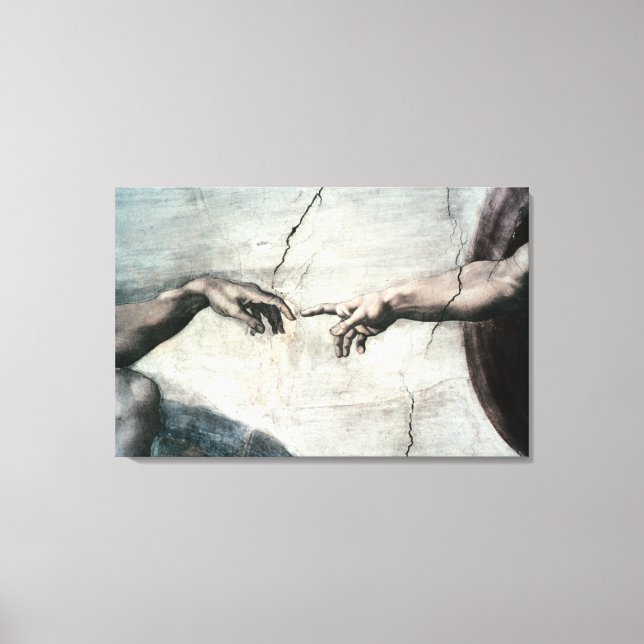 Detail of Hands from <Creation of Adam> by Michela Canvas Print (Front)