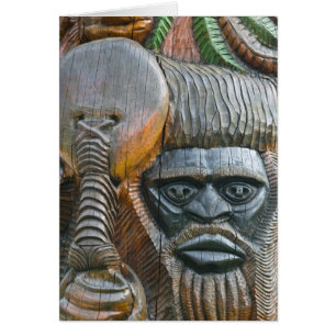 Detail of Kanak totem pole, Noumea, New