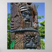 Detail of Kanak totem pole, Noumea, New 2