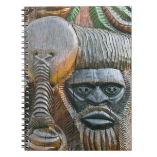 Detail of Kanak totem pole, Noumea, New Notebook