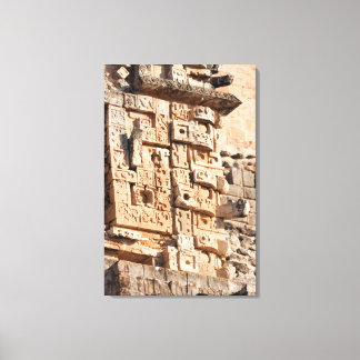 Detail Of Magician Pyramid, Yucatan, Mexico Canvas Print