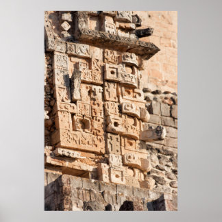 Detail Of Magician Pyramid, Yucatan, Mexico Poster