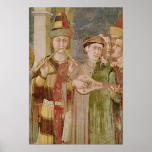 Detail of musicians from the Life of St. Poster