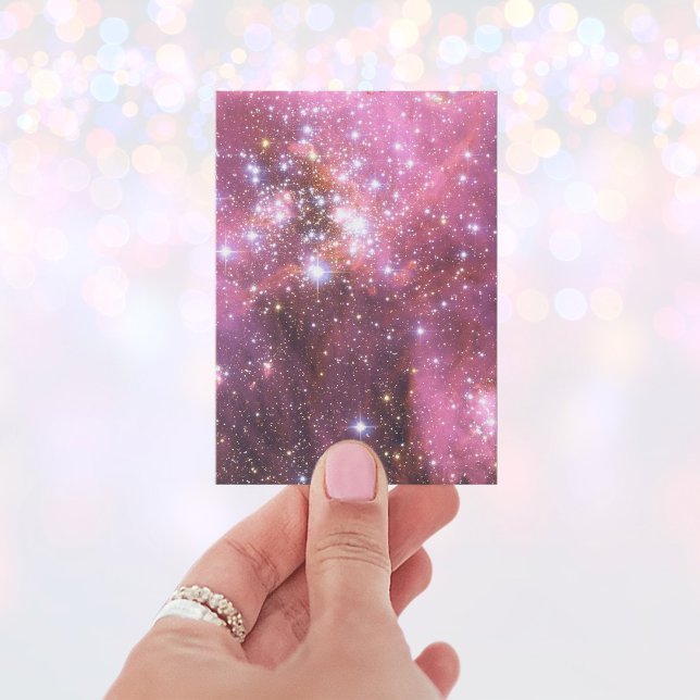 Detail of NGC 346 in Pink Business Card (Create your own minimalist pink celestial photo business card.)