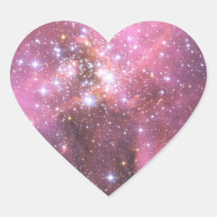 Detail of NGC 346 in Pink Heart Sticker