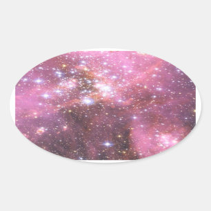 Detail of NGC 346 in Pink Oval Sticker