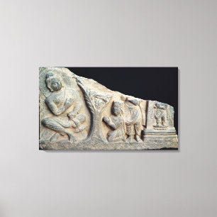Detail of relief frieze depicting a seated canvas print