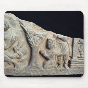 Detail of relief frieze depicting a seated mouse mat