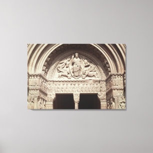 Detail of the church exterior showing the canvas print