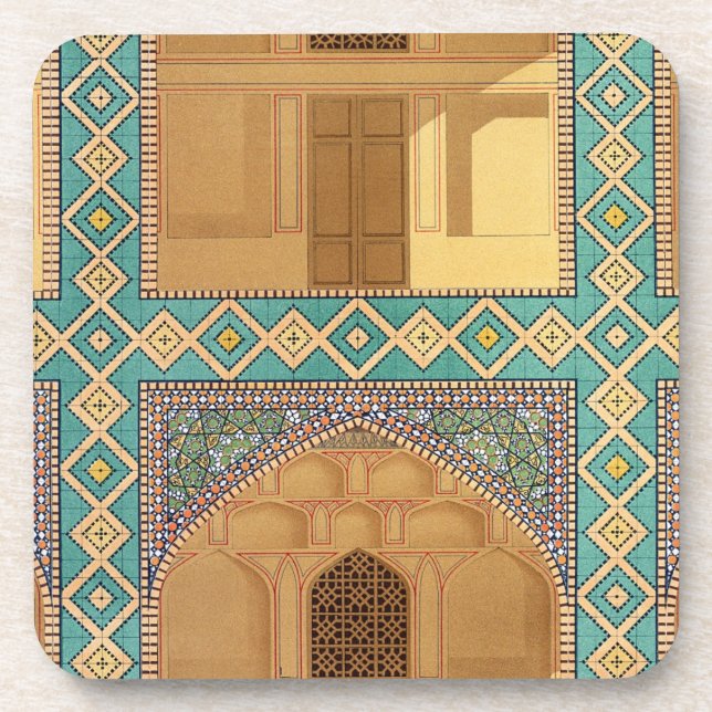 Detail of the Courtyard Arcades in the Medrese-i-S Coaster (Front)