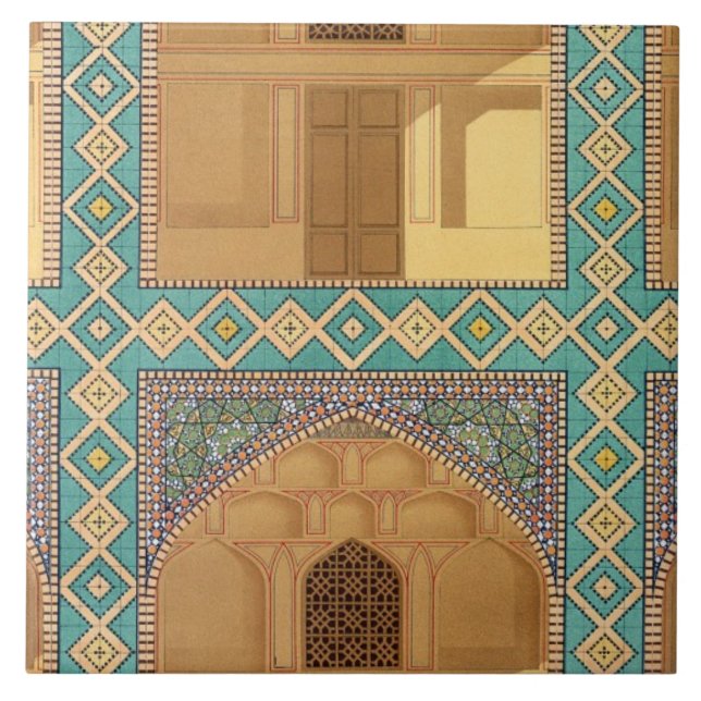 Detail of the Courtyard Arcades in the Medrese-i-S Tile (Front)