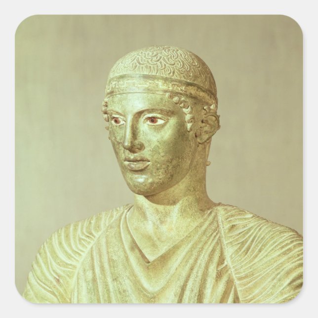 Detail of the Delphi Charioteer, c.470 BC Square Sticker (Front)