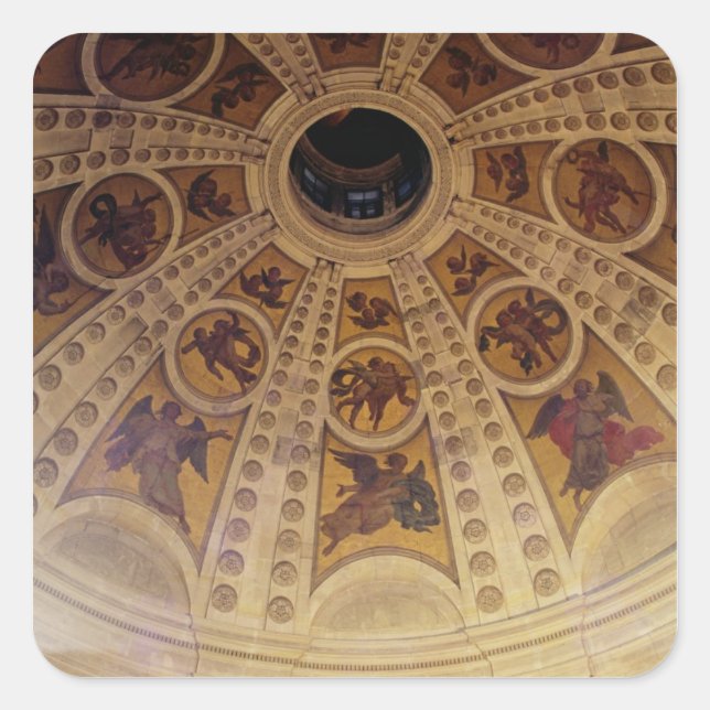 Detail of the dome, built 1635-42 square sticker (Front)