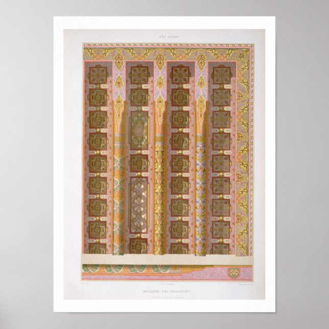 Detail of the grand ceiling from the Mosque of El- Poster (Front)