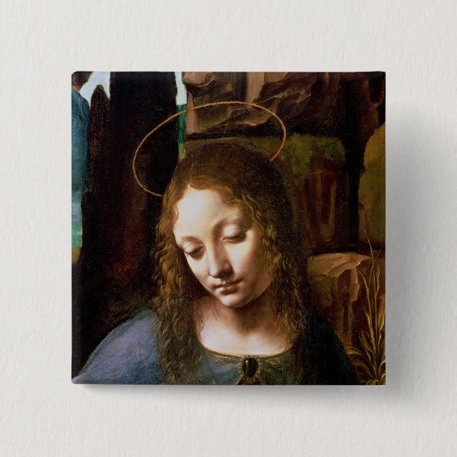 Detail of the Head of the Virgin 15 Cm Square Badge (Front)
