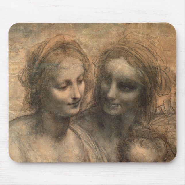 Detail of the Heads of the Virgin and St. Anne Mouse Mat (Front)