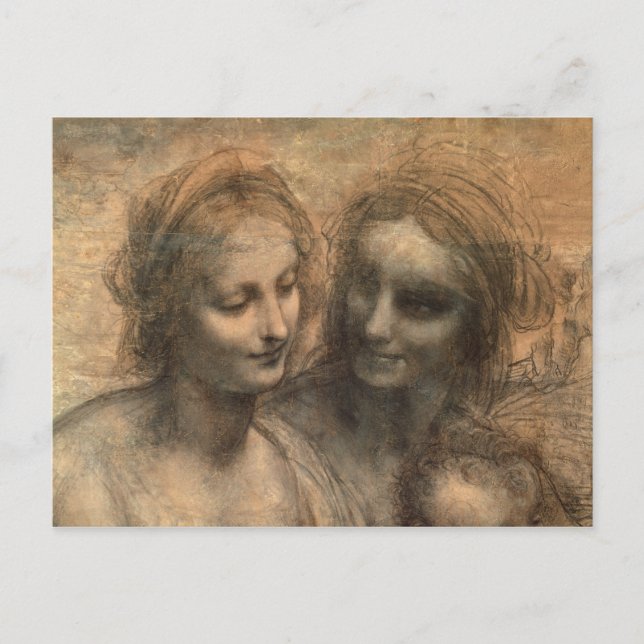Detail of the Heads of the Virgin and St. Anne Postcard (Front)