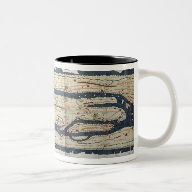 Detail of the Peutinger Table Two-Tone Coffee Mug (Right)