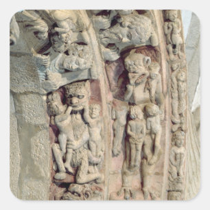 Detail of the Portico De la Gloria Square Sticker