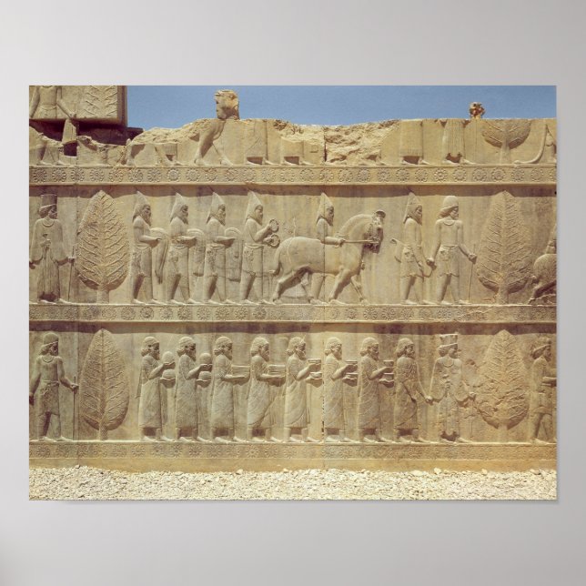 Detail of the relief frieze on the east stairway poster (Front)