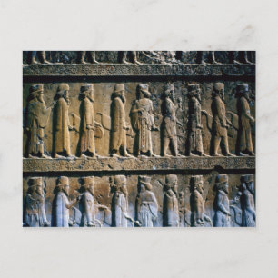 Detail of the relief frieze on the stairway postcard