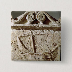 Detail of the Ship Sarcophagus, from Sidon 15 Cm Square Badge