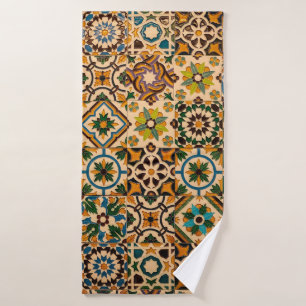 Detail of the traditional tiles (azulejos) from fa bath towel