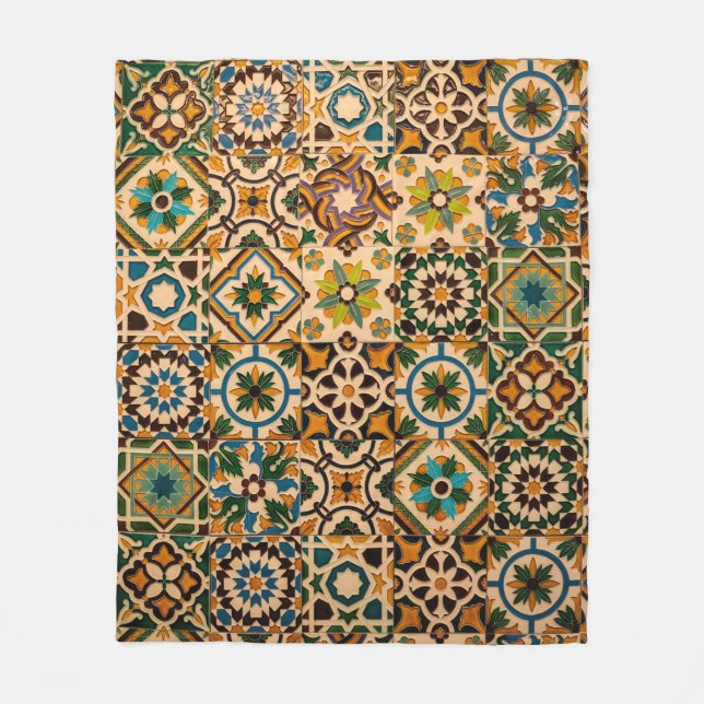 Detail of the traditional tiles (azulejos) from fa fleece blanket (Front)