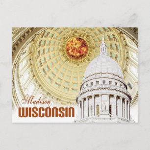 Detail of the Wisconsin State Capitol dome Postcard