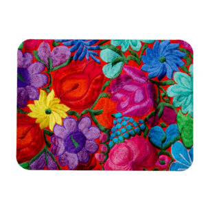 Detail of traditional embroidery floral textile magnet