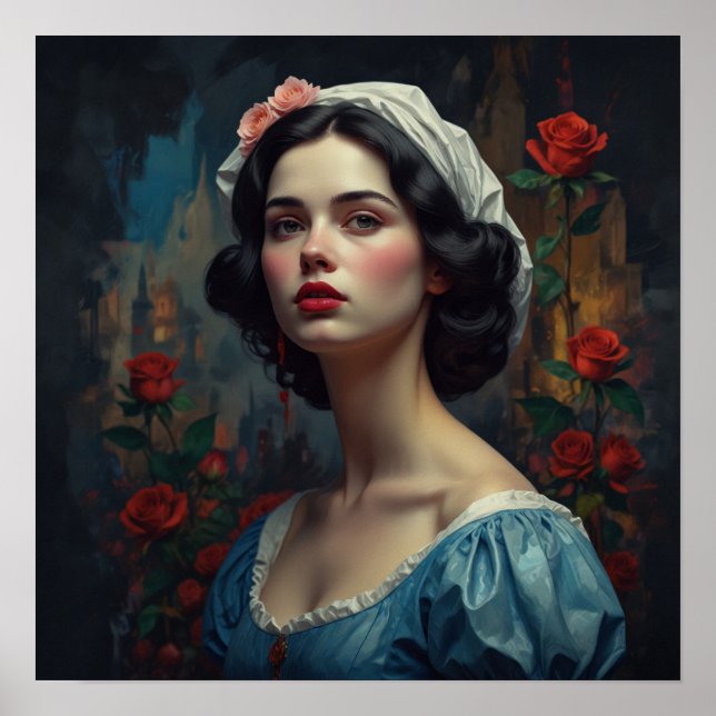 Detailed Abstraction Oil Sketch of a Woman Poster (Front)