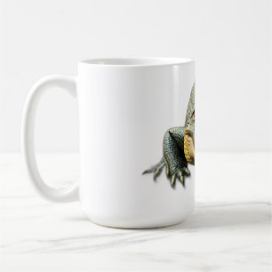 Detailed Alligator Illustration with Red Eyes Coffee Mug