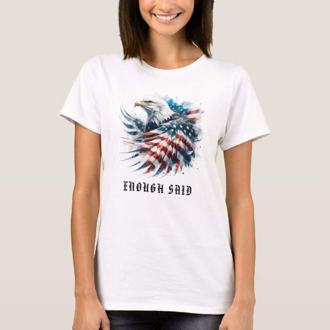 *~* Detailed AP16 American Flag Bald EAGLE USA T-Shirt (Front)