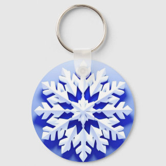 Detailed Blue Snowflake Key Ring