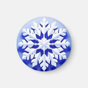 Detailed Blue Snowflake Magnet