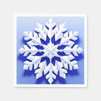 Detailed Blue Snowflake Napkin
